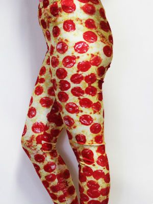 8pepperoni pizza stretchy geek leggings