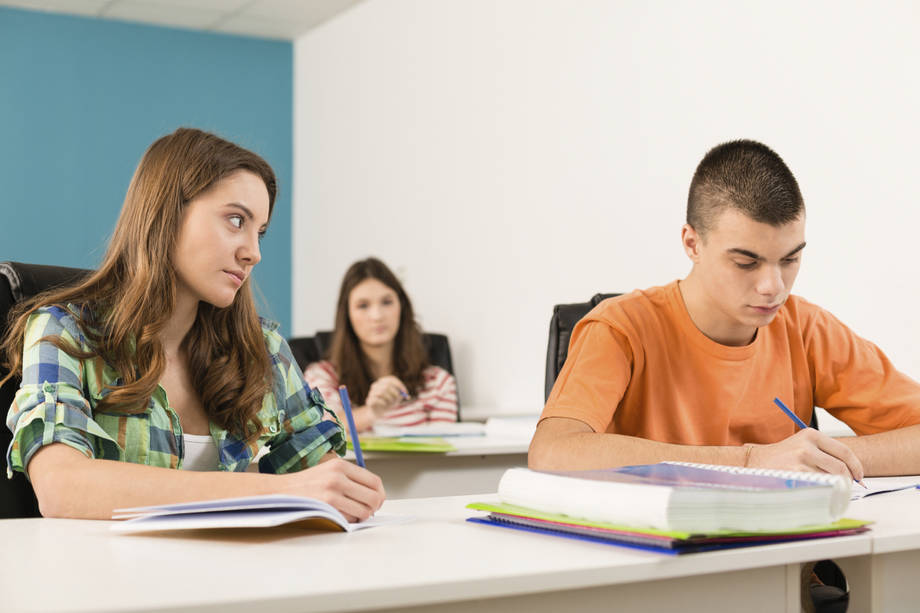 High school students in the classroom.