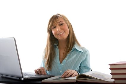 young student with laptop